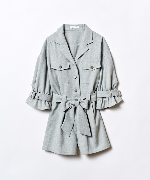 REDYAZEL（レディアゼル）の「キャンディースリーブミニロンパース（つなぎ/オールインワン・レディース・グレー/オフホワイト・FREE）」の14枚目の写真