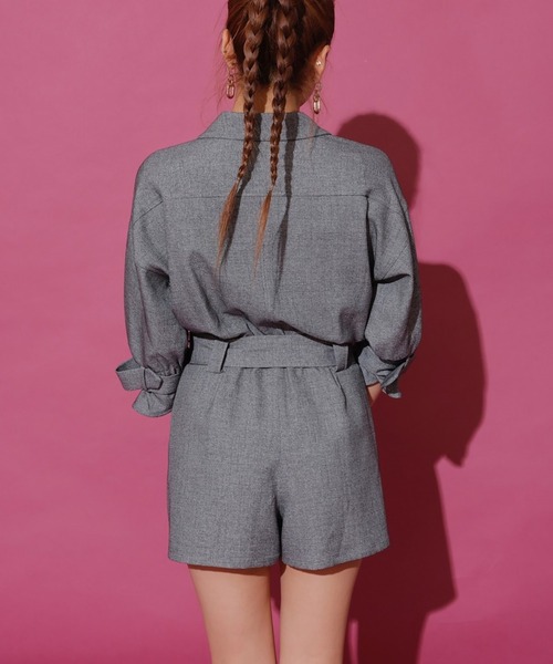 REDYAZEL（レディアゼル）の「キャンディースリーブミニロンパース（つなぎ/オールインワン・レディース・グレー/オフホワイト・FREE）」の18枚目の写真