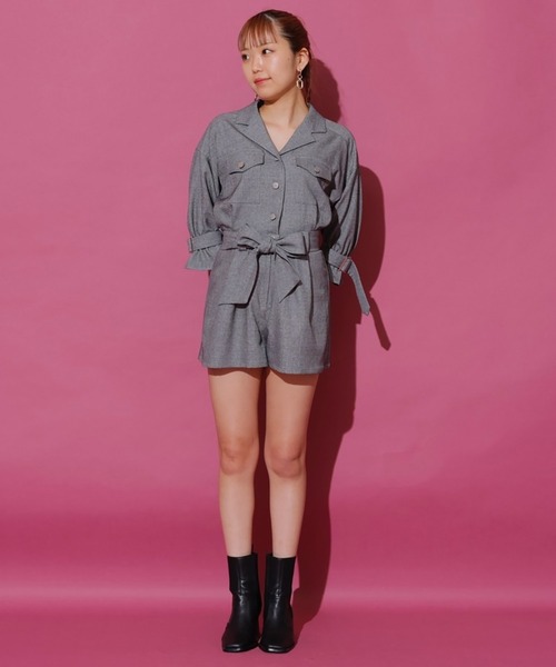 REDYAZEL（レディアゼル）の「キャンディースリーブミニロンパース（つなぎ/オールインワン・レディース・グレー/オフホワイト・FREE）」の20枚目の写真