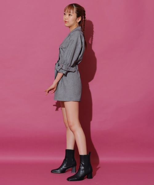 REDYAZEL（レディアゼル）の「キャンディースリーブミニロンパース（つなぎ/オールインワン・レディース・グレー/オフホワイト・FREE）」の21枚目の写真