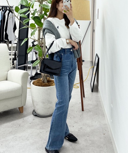 U.S. POLO ASSN.（ユーエスポロアッスン）の「GeeRA別注【U.S. POLO ASSN.】ユーエスポロアッスン　オーバサイズワンポイント刺繍ロンT（Tシャツ/カットソー・レディース・ブラック/ホワイト系その他/オフホワイト/オートミール/チャコール・MEDIUM/LARGE/X-LARGE/SMALL）」の17枚目の写真