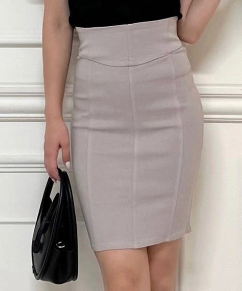 ROYAL PARTY（ロイヤルパーティー）の「ガムストレッチタイトスカート’23a（スカート・レディース・ブラック/ボルドー/ベージュ/カーキ・FREE）」の2枚目の写真