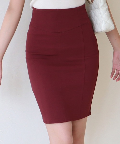 ROYAL PARTY（ロイヤルパーティー）の「ガムストレッチタイトスカート’23a（スカート・レディース・ブラック/ボルドー/ベージュ/カーキ・FREE）」の4枚目の写真