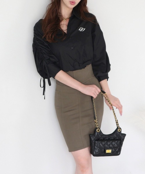 ROYAL PARTY（ロイヤルパーティー）の「ガムストレッチタイトスカート’23a（スカート・レディース・ブラック/ボルドー/ベージュ/カーキ・FREE）」の11枚目の写真