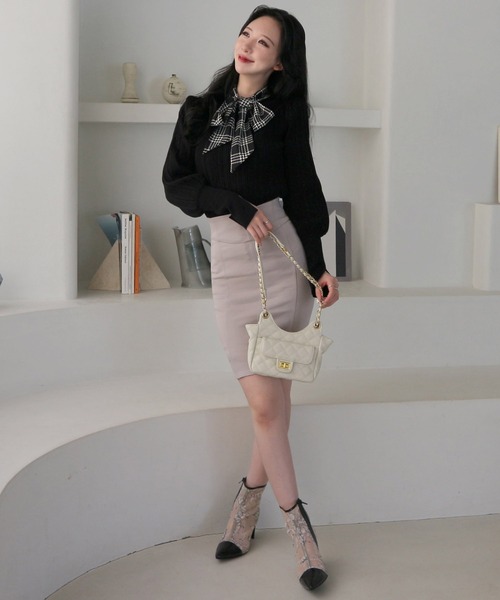 ROYAL PARTY（ロイヤルパーティー）の「ガムストレッチタイトスカート’23a（スカート・レディース・ブラック/ボルドー/ベージュ/カーキ・FREE）」の5枚目の写真