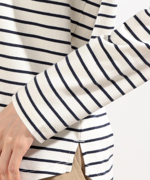 Petit Honfleur(プチオンフルール)の「ボーダーTシャツ(Tシャツ/カットソー・レディース・アイボリー/ベージュ/ネイビー・M/L)」の13枚目の写真