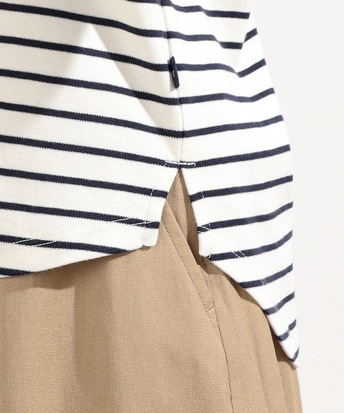 Petit Honfleur(プチオンフルール)の「ボーダーTシャツ(Tシャツ/カットソー・レディース・アイボリー/ベージュ/ネイビー・M/L)」の14枚目の写真