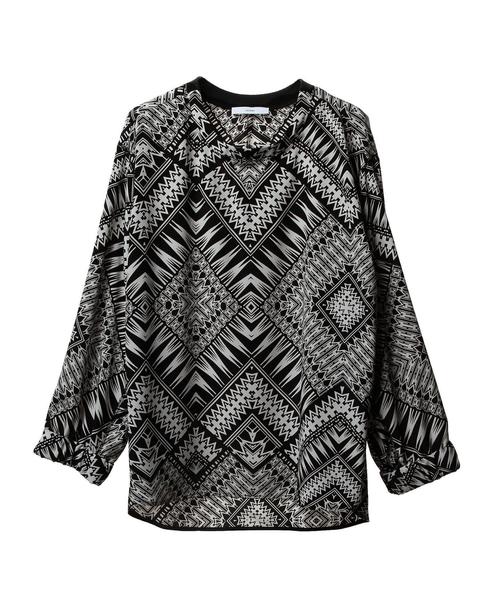 ASTRAET(アストラット)の「ASTRAET(アストラット) ボヘミアンプリントスウェットシャツ(シャツ/ブラウス・レディース・ブラック・0)」の1枚目の写真