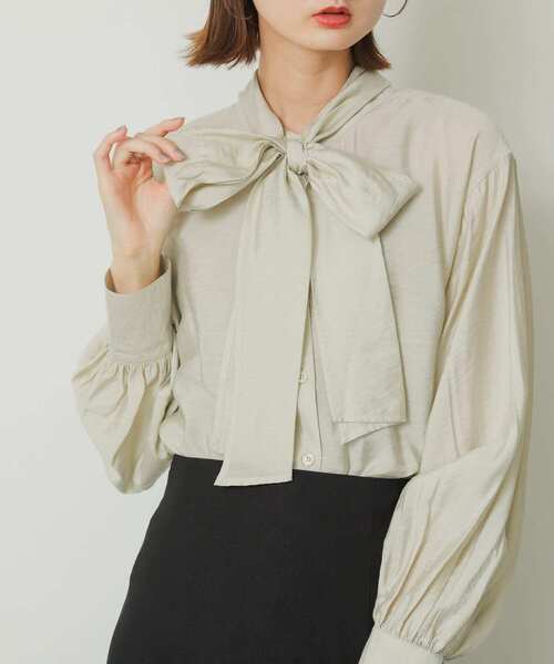SENSE OF PLACE by URBAN RESEARCH（センスオブプレイスバイアーバンリサーチ）の「2WAYボウタイブラウス（シャツ/ブラウス・レディース・ベージュ/オフホワイト/ブラック系その他・ONE）」の11枚目の写真