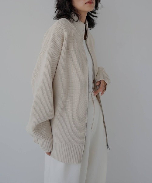 hellam(へラム)の「Wジップ ハイネックニットカーディガン(カーディガン/ボレロ・レディース・ブラック/アイボリー/杢グレー/ネイビー/モカ・FREE)」の19枚目の写真