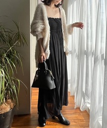 one after another NICE CLAUP | リボン取り外し可能/シャーリングキャミワンピース(ワンピース)