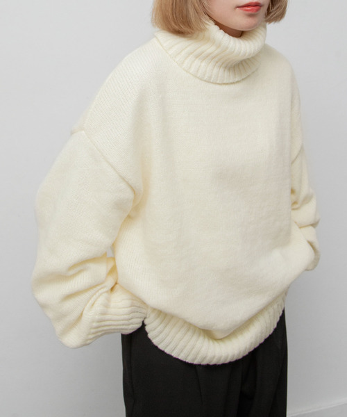 Chillfar(チルファー)の「ハイネックニット(ニット/セーター・レディース・アイボリー/ブルー/グレー/オレンジ/ブラック・FREE)」の7枚目の写真