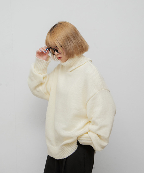 Chillfar(チルファー)の「ハイネックニット(ニット/セーター・レディース・アイボリー/ブルー/グレー/オレンジ/ブラック・FREE)」の8枚目の写真