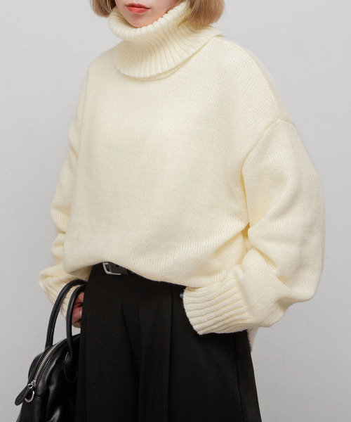 Chillfar(チルファー)の「ハイネックニット(ニット/セーター・レディース・アイボリー/ブルー/グレー/オレンジ/ブラック・FREE)」の13枚目の写真