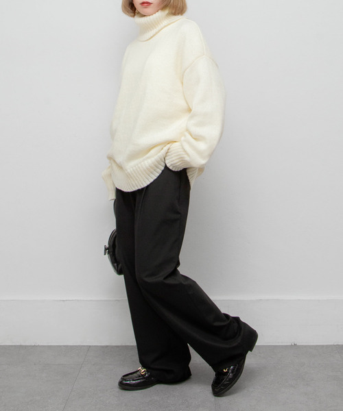 Chillfar(チルファー)の「ハイネックニット(ニット/セーター・レディース・アイボリー/ブルー/グレー/オレンジ/ブラック・FREE)」の14枚目の写真