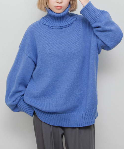 Chillfar(チルファー)の「ハイネックニット(ニット/セーター・レディース・アイボリー/ブルー/グレー/オレンジ/ブラック・FREE)」の18枚目の写真