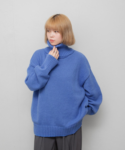 Chillfar(チルファー)の「ハイネックニット(ニット/セーター・レディース・アイボリー/ブルー/グレー/オレンジ/ブラック・FREE)」の20枚目の写真