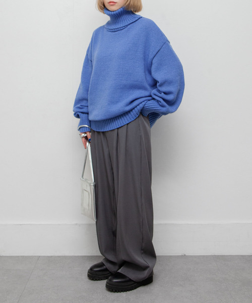 Chillfar(チルファー)の「ハイネックニット(ニット/セーター・レディース・アイボリー/ブルー/グレー/オレンジ/ブラック・FREE)」の21枚目の写真