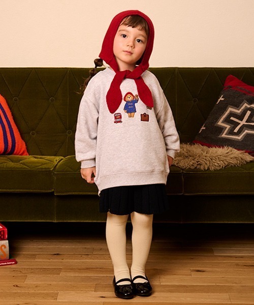 petit main（プティマイン）の「ボンネット風ニット帽（ニットキャップ/ビーニー・キッズ・アイボリー/レッド・FREE）」の13枚目の写真