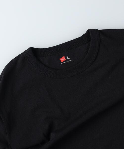HANES(ヘインズ)の「HANES(ヘインズ)OEJクルーネック長袖(Tシャツ/カットソー・メンズ・オフホワイト/ブラック・M/L/XL)」の15枚目の写真