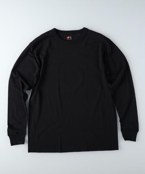 HANES(ヘインズ)の「HANES(ヘインズ)OEJクルーネック長袖(Tシャツ/カットソー・メンズ・オフホワイト/ブラック・M/L/XL)」の18枚目の写真