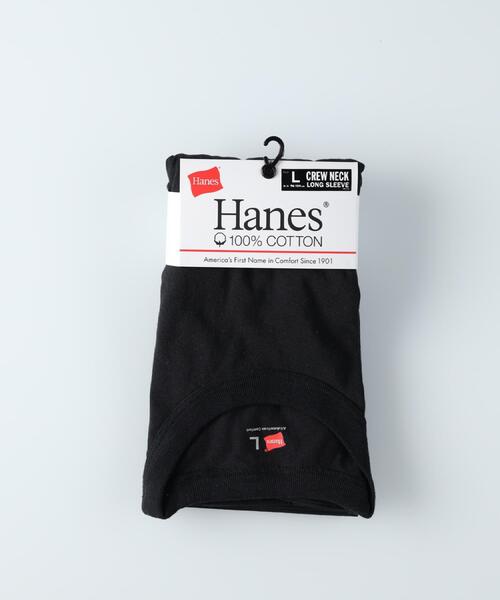 HANES(ヘインズ)の「HANES(ヘインズ)OEJクルーネック長袖(Tシャツ/カットソー・メンズ・オフホワイト/ブラック・M/L/XL)」の22枚目の写真