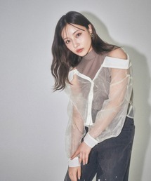 ANDGEEBEE | シアーシャツドッキングトップス(その他トップス)