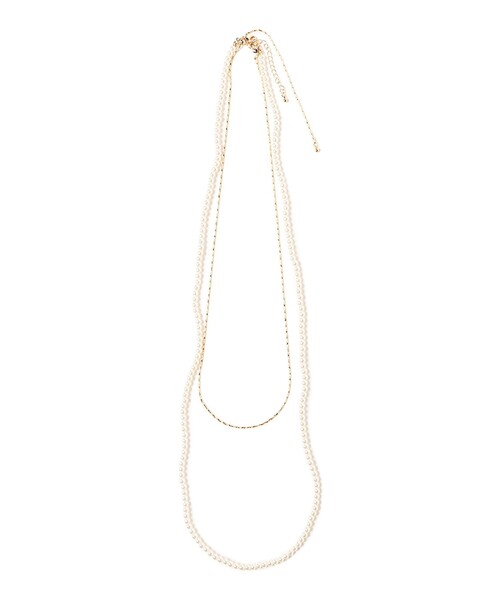 BEAMS HEART(ビームスハート)の「フェイクパール 2連 ロングネックレス(ネックレス・レディース・シルバー/ゴールド・ONE SIZE)」の11枚目の写真