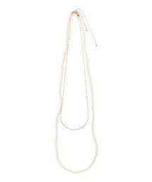 BEAMS HEART | フェイクパール 2連 ロングネックレス(ネックレス)