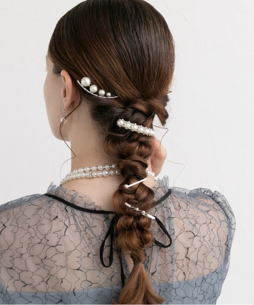 Cupid Heart（キューピッドハート）の「【Cupid Heart】結婚式アクセ！パールメタルバレッタ（バレッタ/ヘアクリップ・レディース・ゴールド/シルバー・MEDIUM）」の5枚目の写真