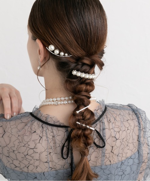 Cupid Heart（キューピッドハート）の「【Cupid Heart】結婚式アクセ！パールメタルバレッタ（バレッタ/ヘアクリップ・レディース・ゴールド/シルバー・MEDIUM）」の6枚目の写真