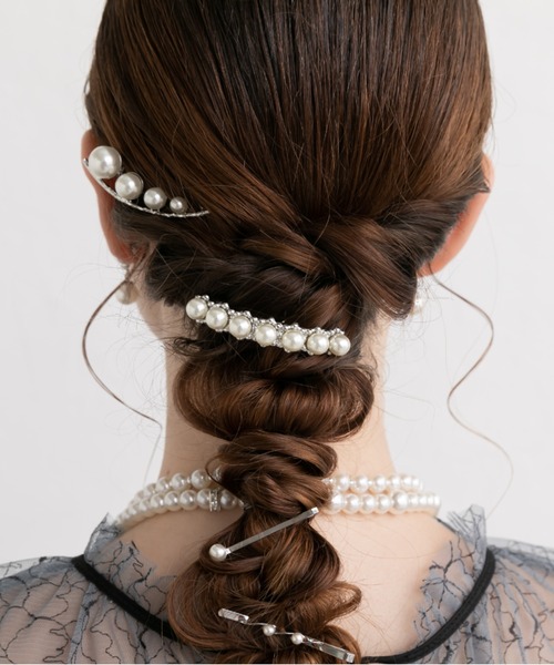 Cupid Heart（キューピッドハート）の「【Cupid Heart】結婚式アクセ！パールメタルバレッタ（バレッタ/ヘアクリップ・レディース・ゴールド/シルバー・MEDIUM）」の8枚目の写真