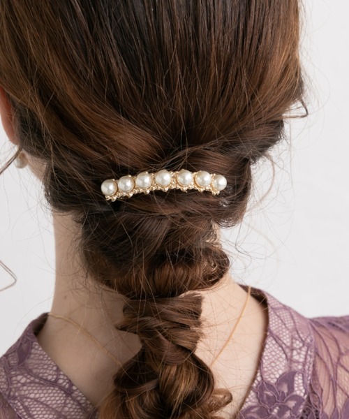 Cupid Heart（キューピッドハート）の「【Cupid Heart】結婚式アクセ！パールメタルバレッタ（バレッタ/ヘアクリップ・レディース・ゴールド/シルバー・MEDIUM）」の9枚目の写真