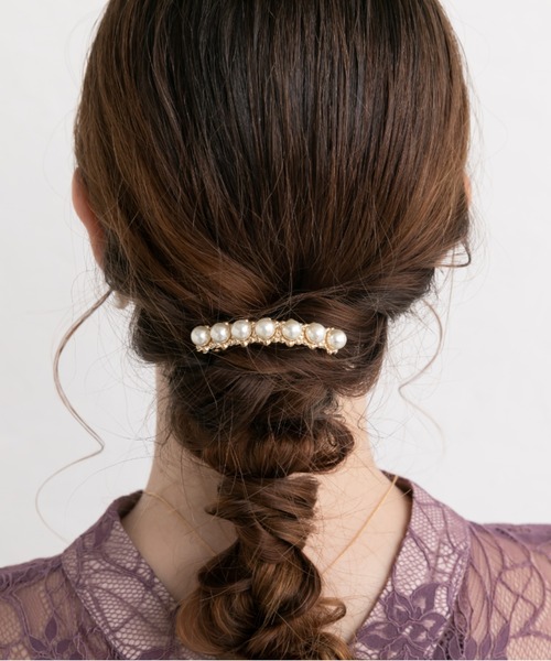 Cupid Heart（キューピッドハート）の「【Cupid Heart】結婚式アクセ！パールメタルバレッタ（バレッタ/ヘアクリップ・レディース・ゴールド/シルバー・MEDIUM）」の10枚目の写真