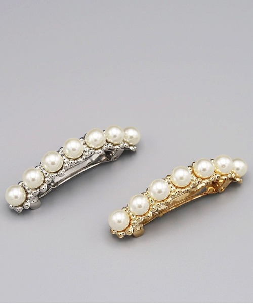 Cupid Heart（キューピッドハート）の「【Cupid Heart】結婚式アクセ！パールメタルバレッタ（バレッタ/ヘアクリップ・レディース・ゴールド/シルバー・MEDIUM）」の14枚目の写真