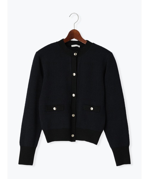Te chichi（テチチ）の「ツィードライクニットカーディガン（カーディガン/ボレロ・レディース・オフホワイト/ネイビー・F）」の2枚目の写真