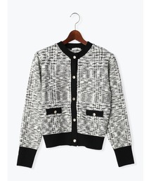 ツィードライクニットカーディガン