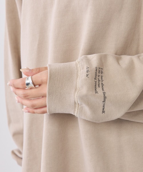PUAL CE CIN(ピュアルセシン)の「変形袖ミニ裏毛プルオーバー(Tシャツ/カットソー・レディース・ベージュ/グリーン/ブラウン/チャコールグレー・FREE)」の6枚目の写真