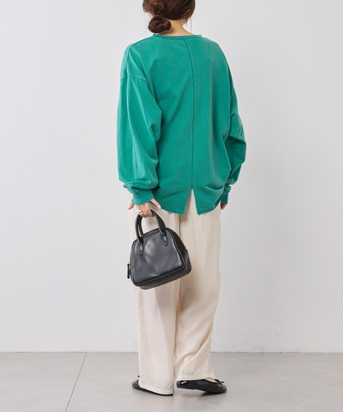 PUAL CE CIN(ピュアルセシン)の「変形袖ミニ裏毛プルオーバー(Tシャツ/カットソー・レディース・ベージュ/グリーン/ブラウン/チャコールグレー・FREE)」の16枚目の写真