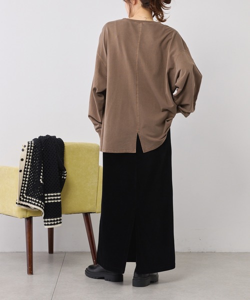 PUAL CE CIN(ピュアルセシン)の「変形袖ミニ裏毛プルオーバー(Tシャツ/カットソー・レディース・ベージュ/グリーン/ブラウン/チャコールグレー・FREE)」の20枚目の写真