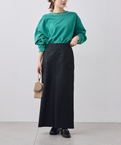 PUAL CE CIN(ピュアルセシン)の「変形袖ミニ裏毛プルオーバー(Tシャツ/カットソー・レディース・ベージュ/グリーン/ブラウン/チャコールグレー・FREE)」の17枚目の写真