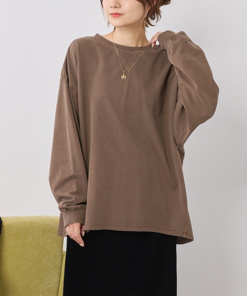 PUAL CE CIN(ピュアルセシン)の「変形袖ミニ裏毛プルオーバー(Tシャツ/カットソー・レディース・ベージュ/グリーン/ブラウン/チャコールグレー・FREE)」の18枚目の写真