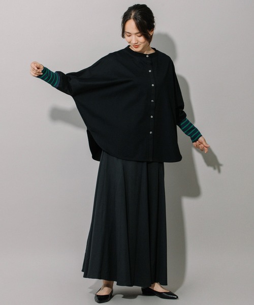 Munich（ミューニック）の「コットンジャージ×ボーダーリブラウンドヘムシャツ（Tシャツ/カットソー・レディース・キャメル/ホワイト/ブラック・FREE）」の16枚目の写真