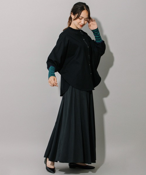 Munich（ミューニック）の「コットンジャージ×ボーダーリブラウンドヘムシャツ（Tシャツ/カットソー・レディース・キャメル/ホワイト/ブラック・FREE）」の17枚目の写真