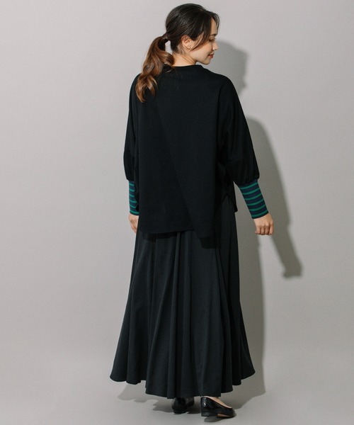 Munich（ミューニック）の「コットンジャージ×ボーダーリブラウンドヘムシャツ（Tシャツ/カットソー・レディース・キャメル/ホワイト/ブラック・FREE）」の18枚目の写真