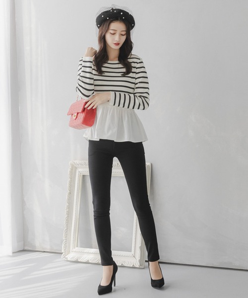 Julia Boutique(ジュリアブティック)の「チュール付きパールベレー帽/23619(ハンチング/ベレー帽・レディース・ブラック/グレー・ONE)」の3枚目の写真