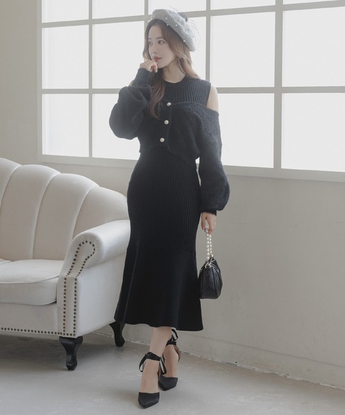 Julia Boutique(ジュリアブティック)の「チュール付きパールベレー帽/23619(ハンチング/ベレー帽・レディース・ブラック/グレー・ONE)」の7枚目の写真