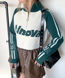 ハーフジップ」に該当するニット/セーター（グリーン・カーキ/緑色系