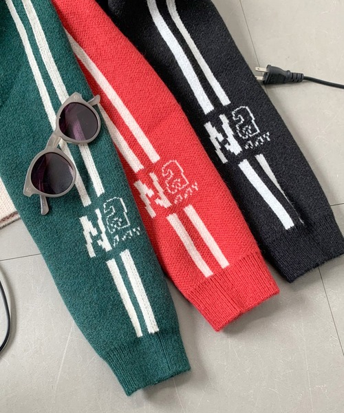 non-hedge（ノンヘッジ）の「ハーフジップラグランショート丈ニットトップス（ニット/セーター・レディース・ブラック/レッド/グリーン・FREE）」の21枚目の写真