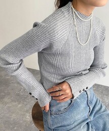 fredy emue | ラメワイドリブハイネックプルオーバー(ニット/セーター)